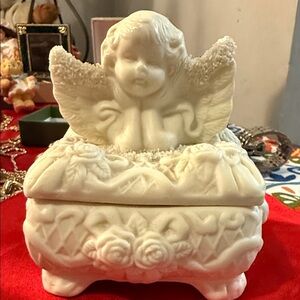 White Angelic vintage Trinket Box